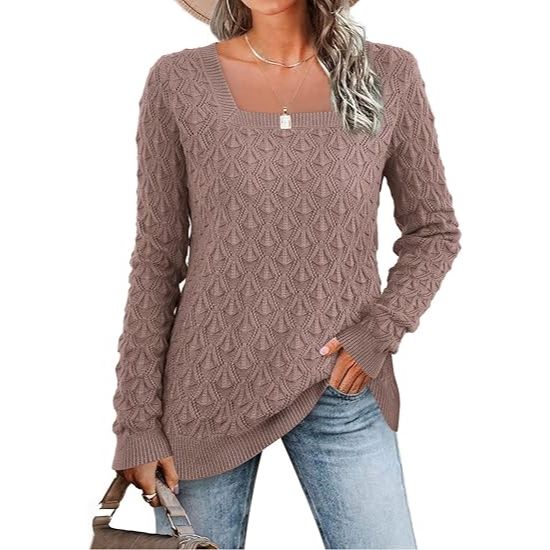 Women's Square Neck Pullover Sweater